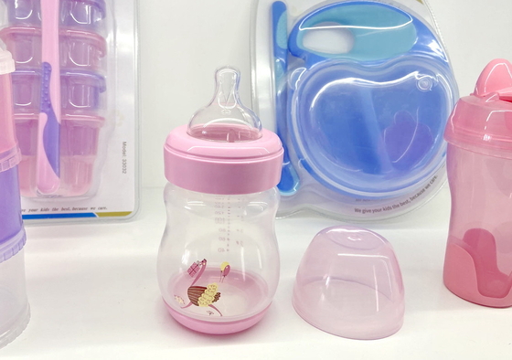 खाद्य ग्रेड सिलिकॉन निप्पल चौड़ी गर्दन बेबी फीडिंग बोतल बीपीए मुक्त पीपी प्लास्टिक दूध की बोतलें