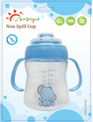आरामदायक पकड़ और मस्तिष्क विकास के लिए आसान पकड़ हैंडल बेबी सिप्पी कप