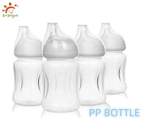 स्पष्ट एंटी कोलिक नवजात शिशु फीडिंग बोतल माइक्रोवेव नसबंदी बेबी कप बीपीए मुक्त