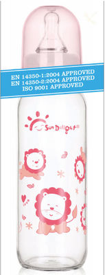 गर्मी प्रतिरोधी मानक गर्दन 9 ऑउंस 250 मिली ग्लास बेबी फीडिंग बोतलें