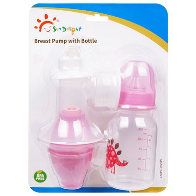 पीपी लेटेक्स BPA मुक्त मैनुअल बोतल के साथ स्तन पंप