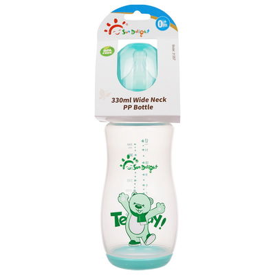 110 ℃ ~ 120 ℃ पीपी आर्क 12oz 330 मिलीलीटर बेबी निपल बोतल